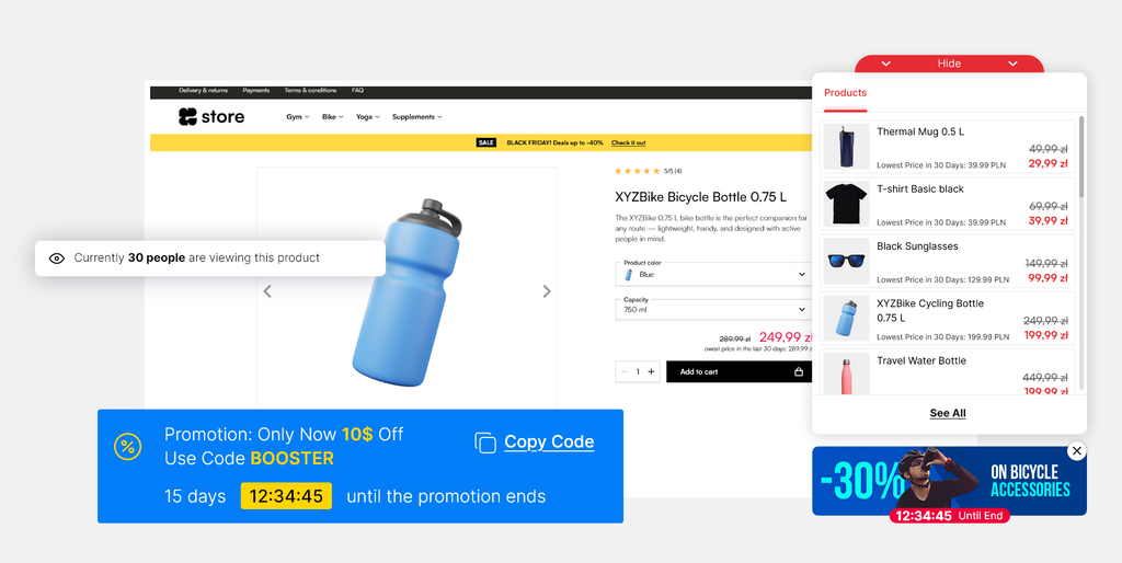 screenshot 1 Firevert: widżety promocyjne dla WooCommerce